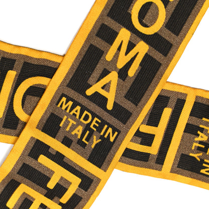 Fendi Silk FF 1974 Roma Logo Wrappy Scarf Tobacco Yellow 3 of 6