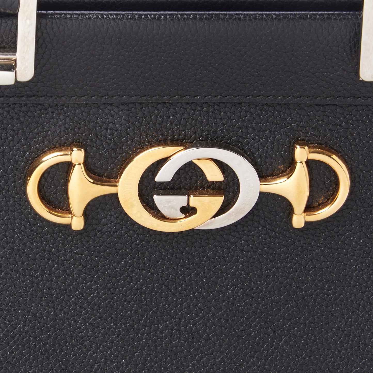 Grainy Calfskin Medium Zumi Top Handle Bag Black