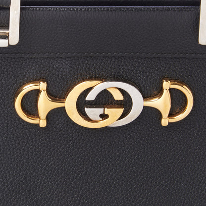 Gucci Grainy Calfskin Medium Zumi Top Handle Bag Black 6 of 8