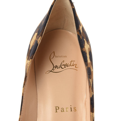 Christian Louboutin Nappa Silk Leopard Clare 80 Pumps 35.5 Marron 8 of 12