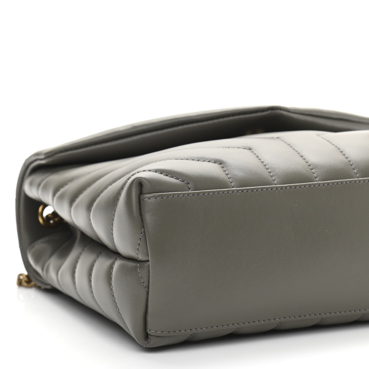 Calfskin Y Quilted Monogram Small Loulou Chain Satchel Taupe