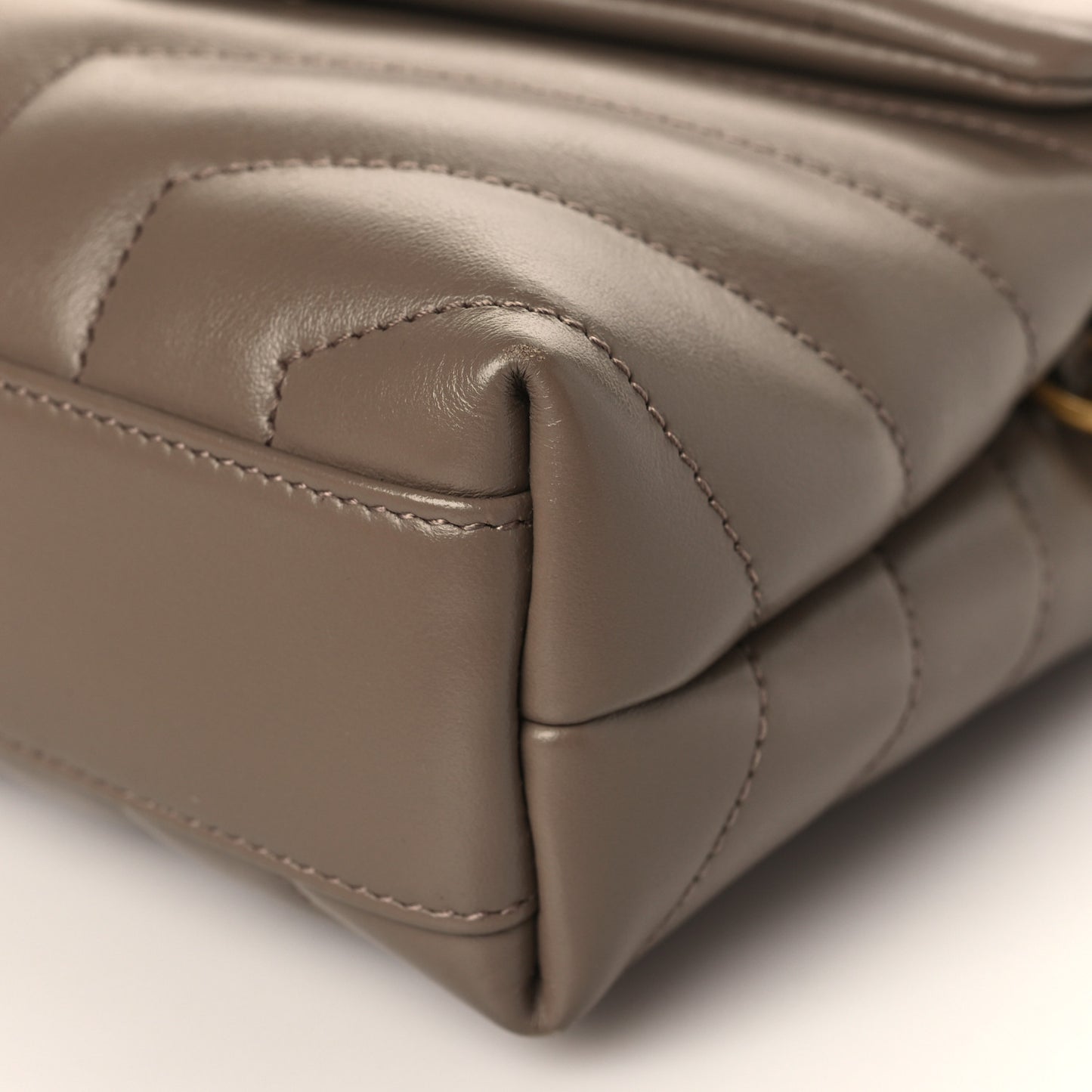 Calfskin Y Quilted Monogram Toy Loulou Crossbody Bag Taupe