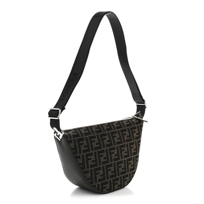 Fendi Fabric Jacquard FF Melon Bag Tobacco Black 2 of 9