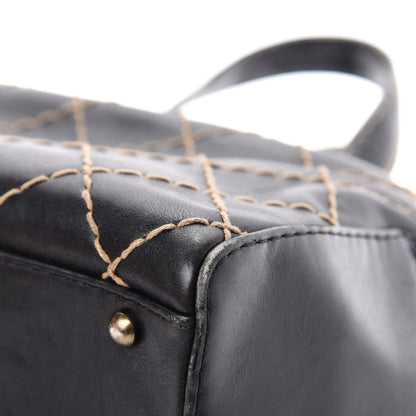 Chanel Calfskin Wild Stitch Top Handle Bag Black 9 of 15