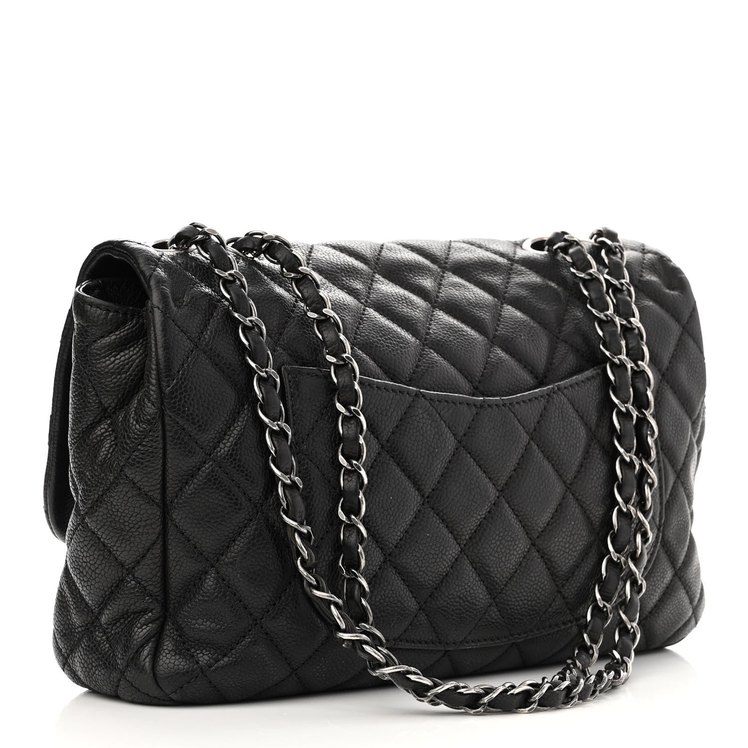 Chanel Caviar Quilted Large Now and Forever Flap Black 3 of 11