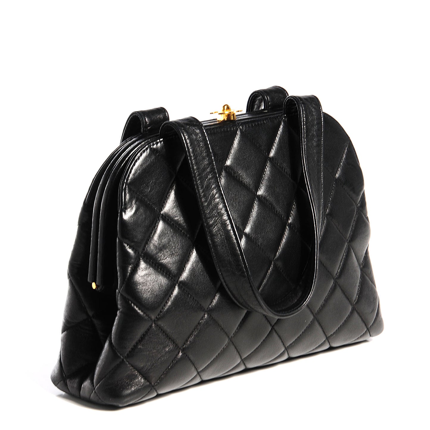 Lambskin Quilted Handbag Black