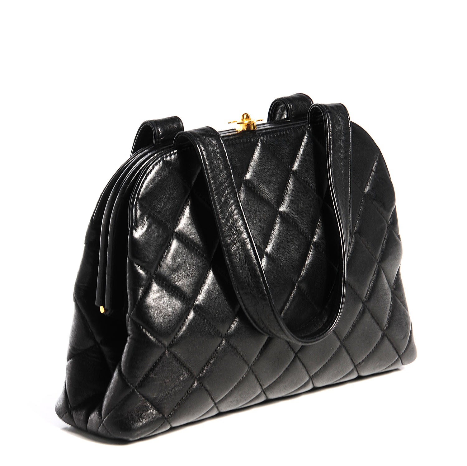 Chanel Lambskin Quilted Handbag Black 3 of 8