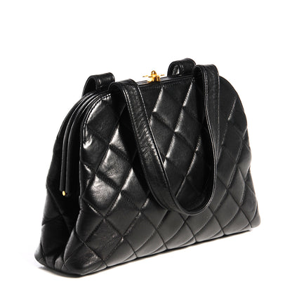 Chanel Lambskin Quilted Handbag Black 3 of 8