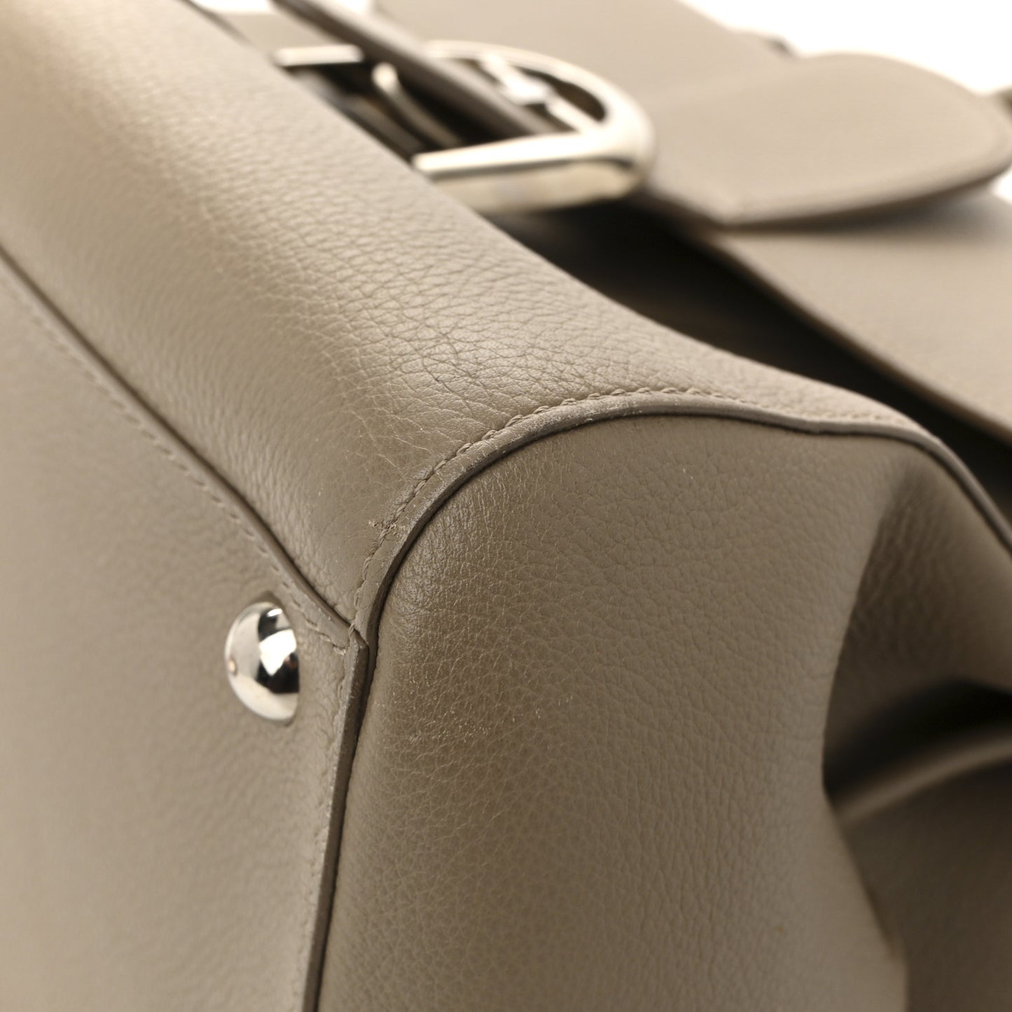 Grained Calfskin MM Brillant Satchel Taupe