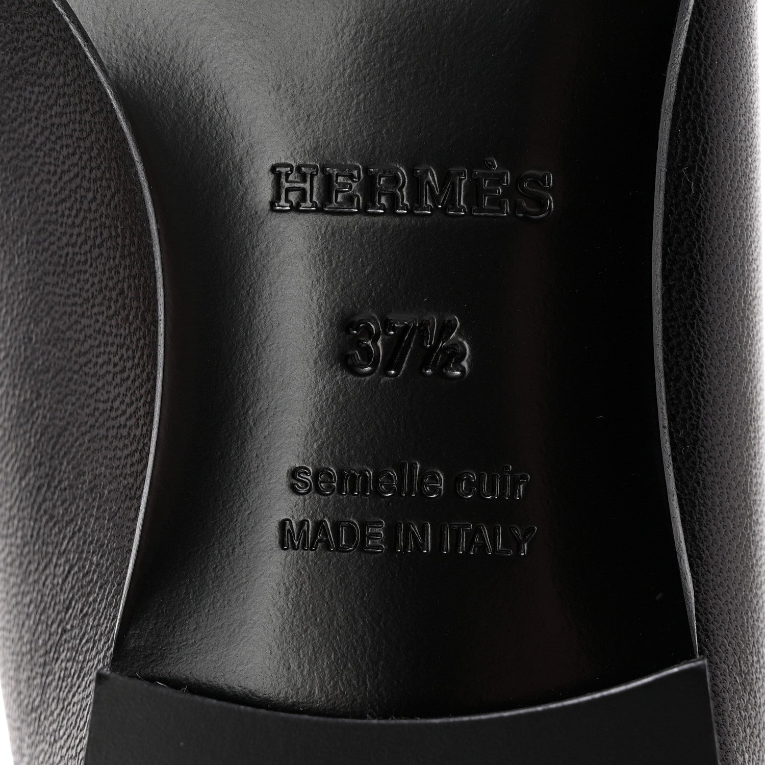 Hermes Goatskin Womens Royal Loafers 37.5 Black White 7 of 10