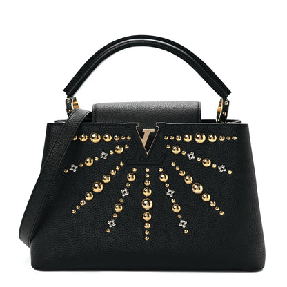 Louis Vuitton Taurillon Studded Sol Capucines PM Black 1 of 7