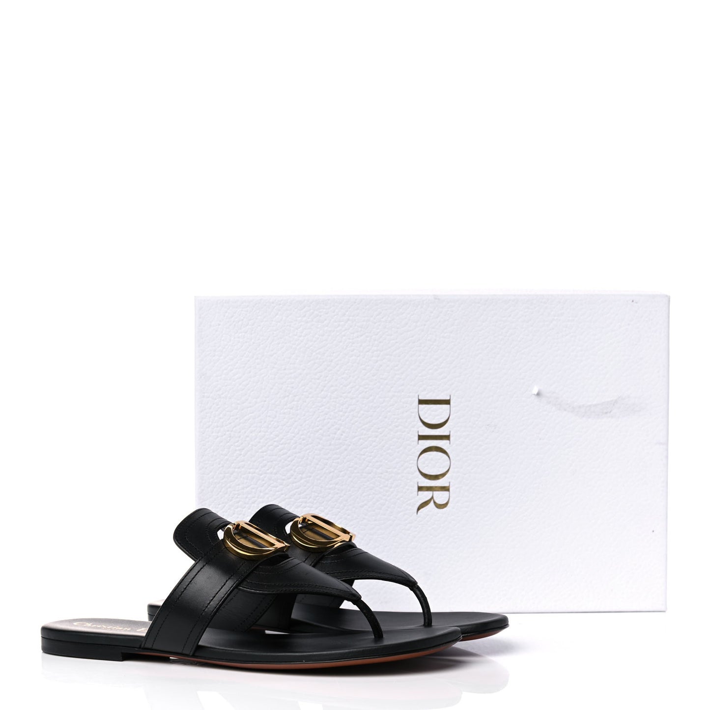 Calfskin 30 Montaigne Thong Sandals 38 Black