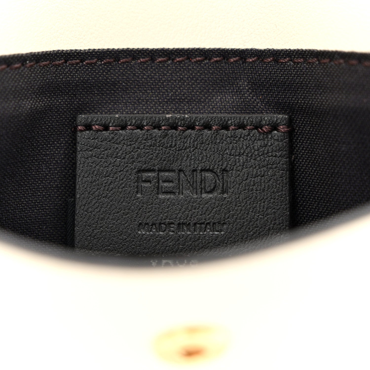 Fendi Vitello King Tamponato Logo Embossed Fold Over Card Holder Wallet Poudre 6 of 7