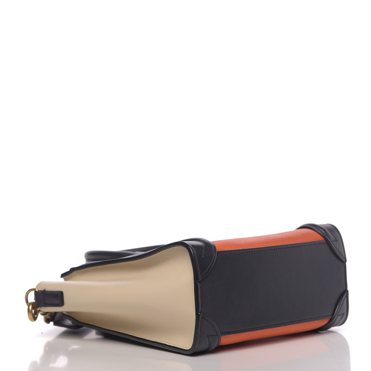 Celine Elephant Calfskin Nano Tri-Color Luggage Bright Orange 4 of 9