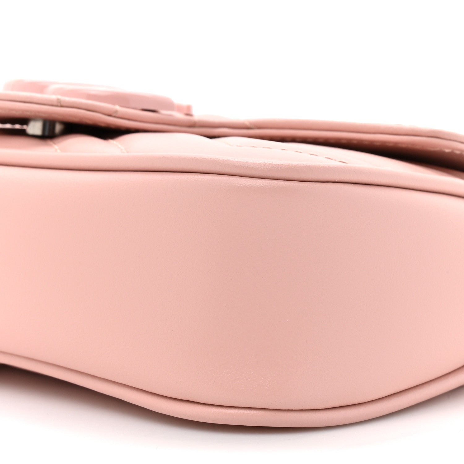 Gucci Calfskin Matelasse Monochrome GG Marmont Chain Belt Bag Perfect Pink 9 of 11