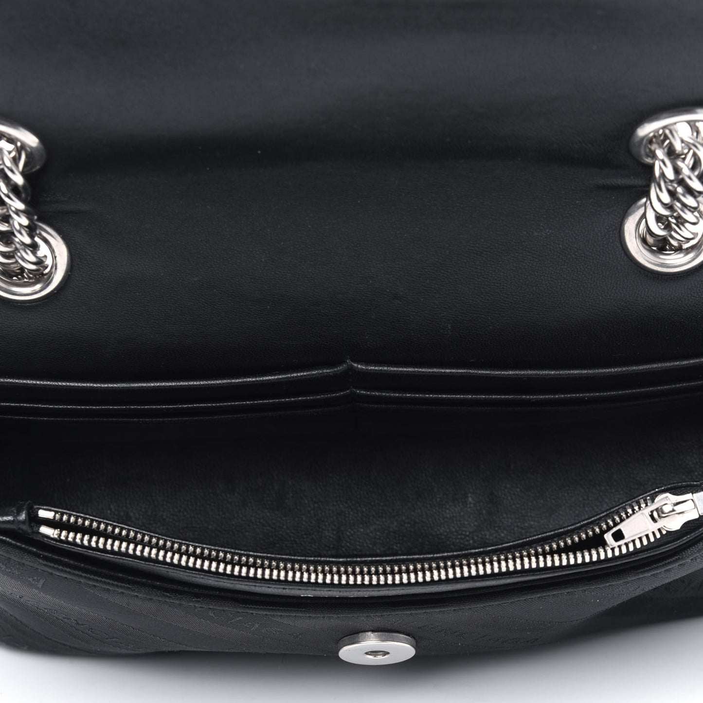 Nylon Jacquard Diagonal Logo S BB Round Shoulder Bag Black