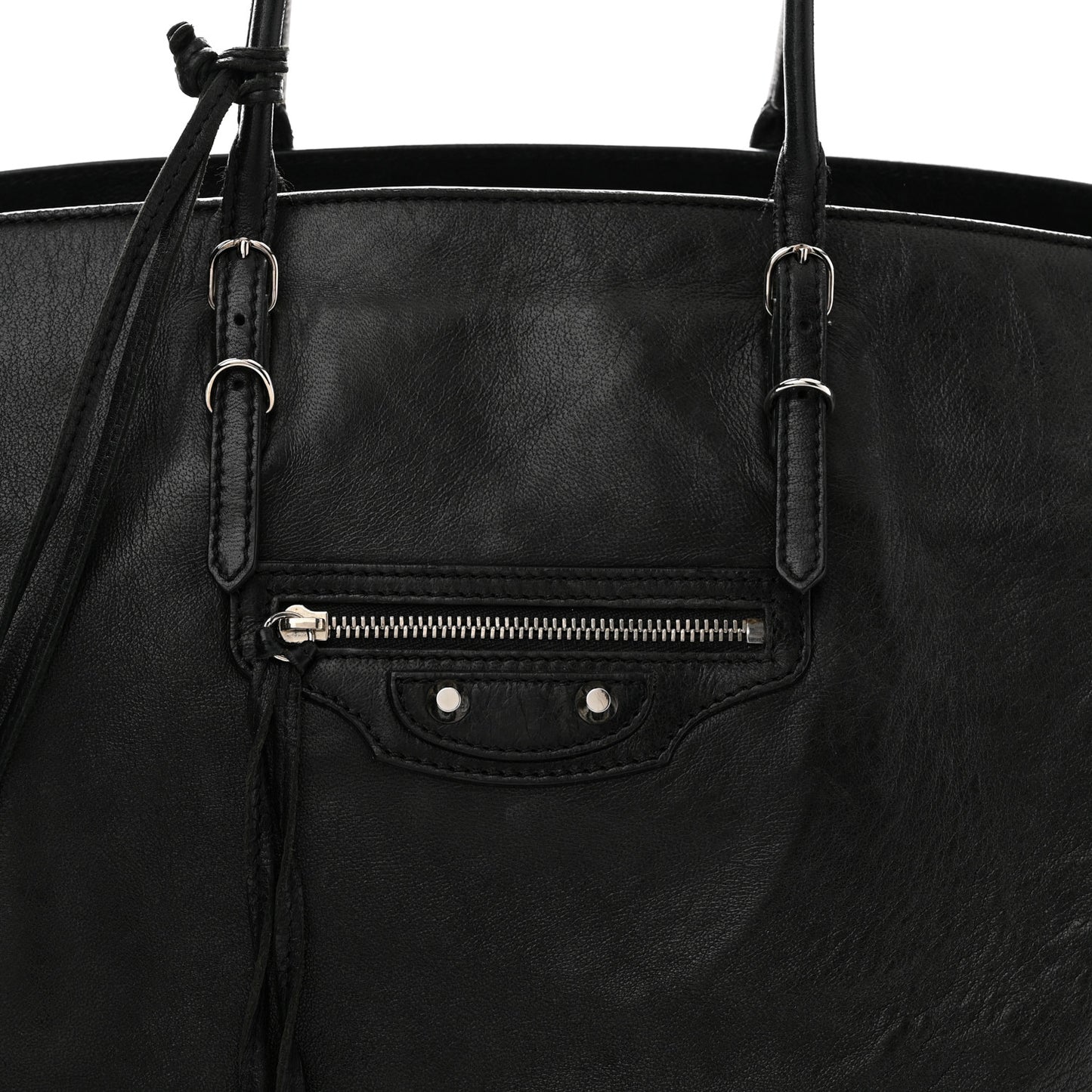 Supple Calfskin Papier A4 Zip Around Tote Black
