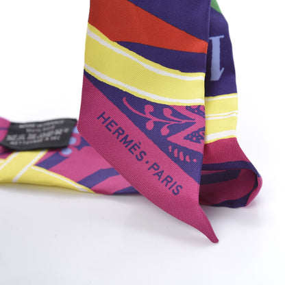 Hermes Silk Jeu de Soie Uniforme Twilly Fuchsia Rouge Multi 3 of 4