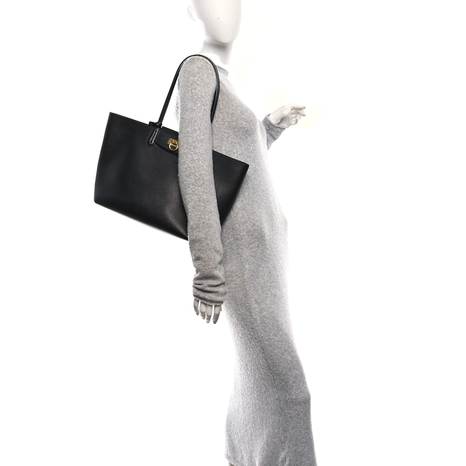 Salvatore Ferragamo Calfskin Travel Tote Black 2 of 10