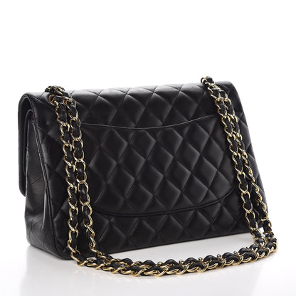 Chanel Lambskin Quilted Jumbo Double Flap Black 4 of 9