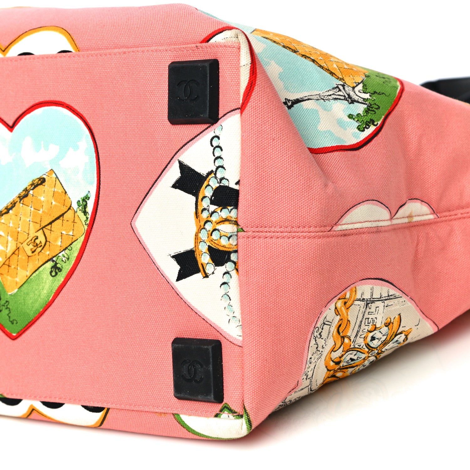 Chanel Canvas Coco Hearts Print Tote Multi 9 of 22