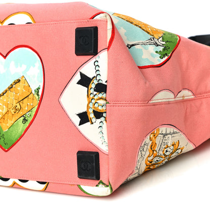 Chanel Canvas Coco Hearts Print Tote Multi 9 of 22