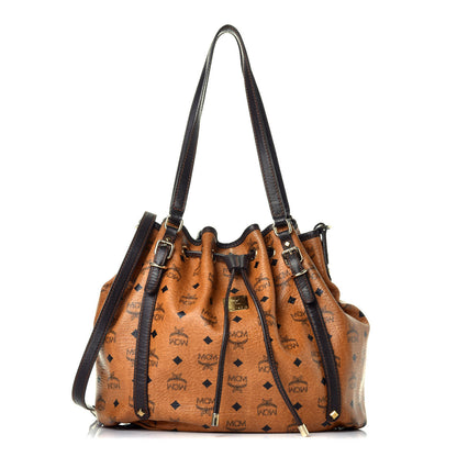MCM Visetos Drawstring Shopper Cognac Brown 1 of 9
