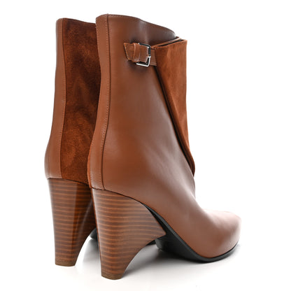 Hermes Suede Goatskin Calfskin Hanae 85 Ankle Boots 37.5 Gold 5 of 12