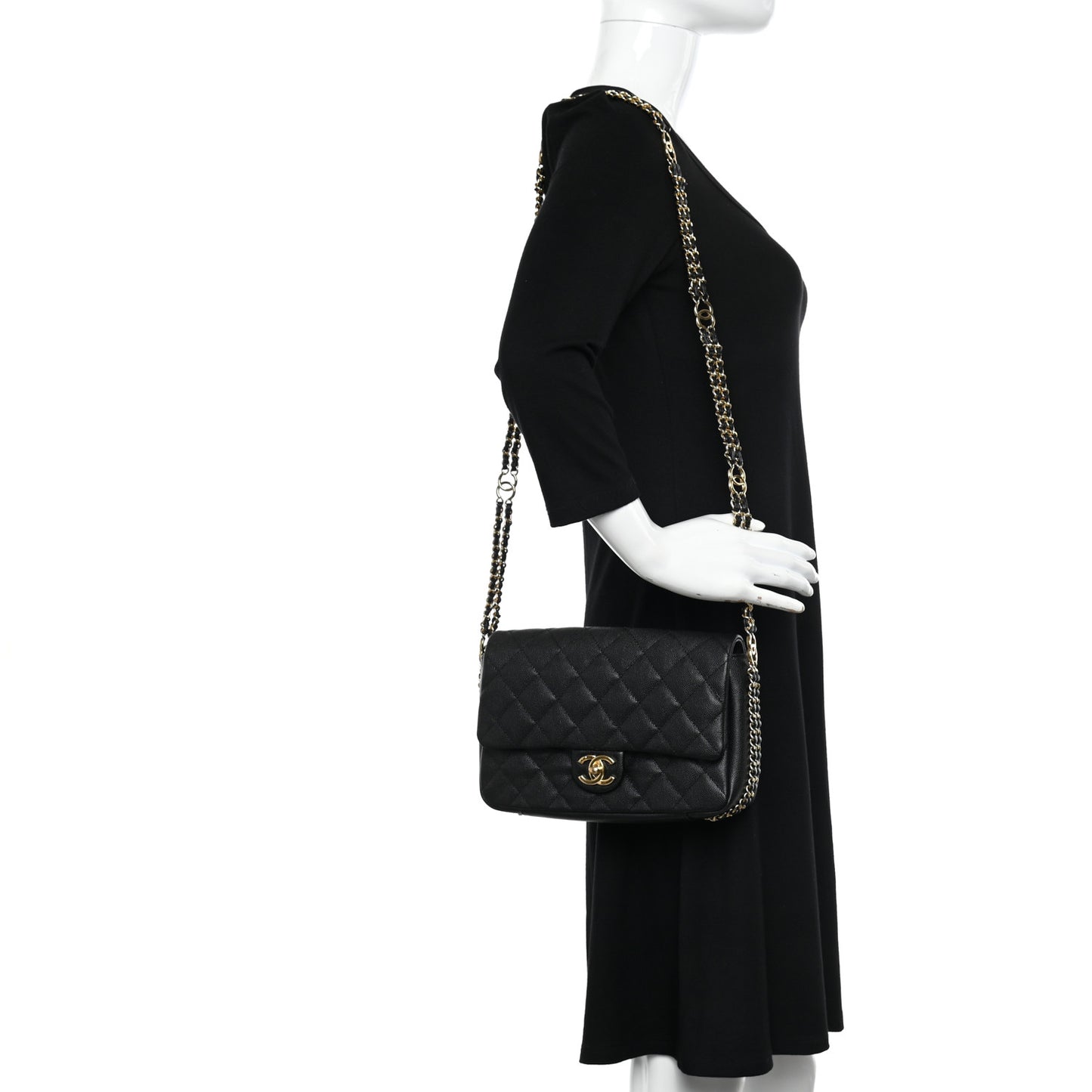 Caviar Quilted Small CC You Flap Black