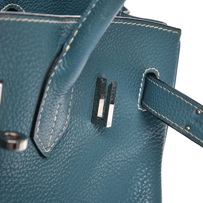 Hermes Taurillon Clemence Birkin 30 Blue Jean 23 of 35