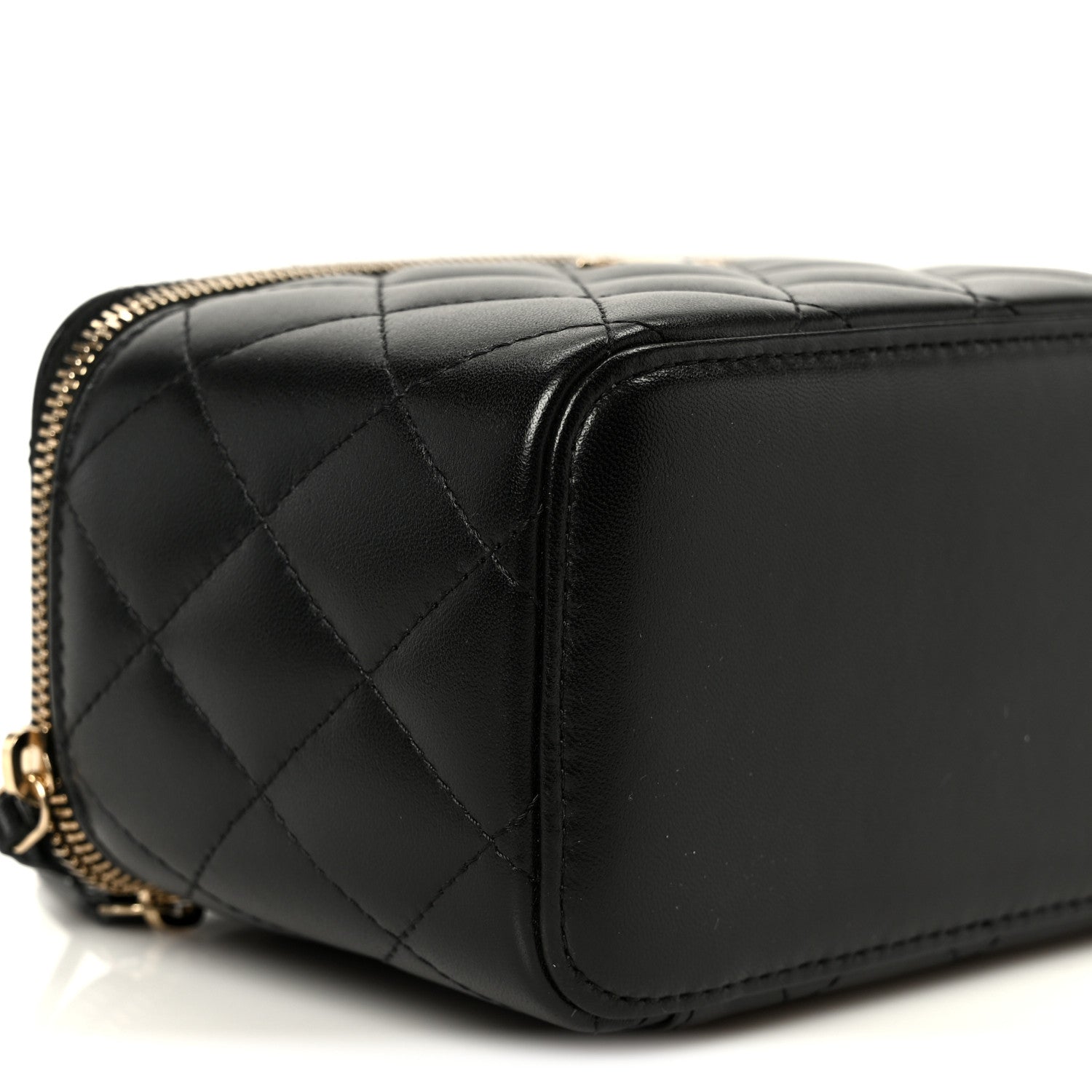 Chanel Lambskin Quilted Small Top Handle Vanity Case With Chain Black 9 of 11