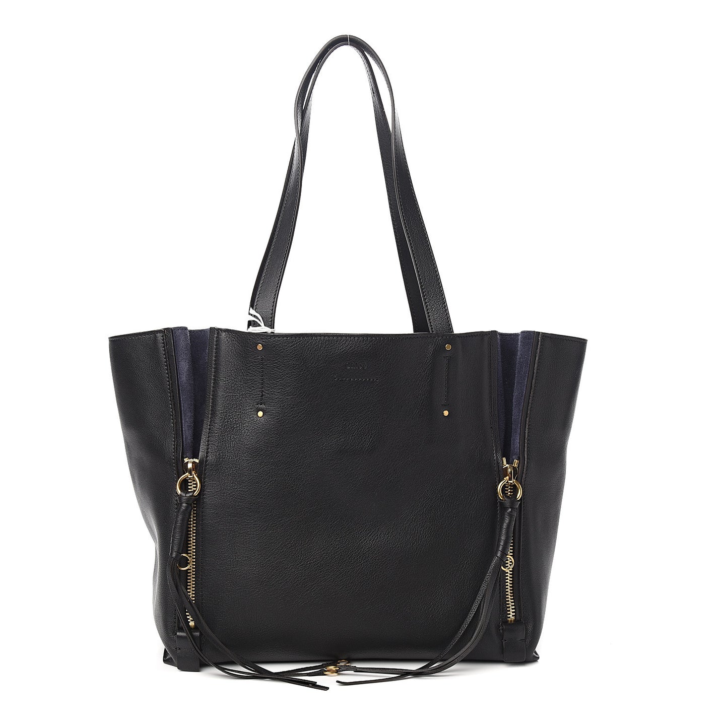 Smooth Calfskin Medium Milo Shopping Tote Black