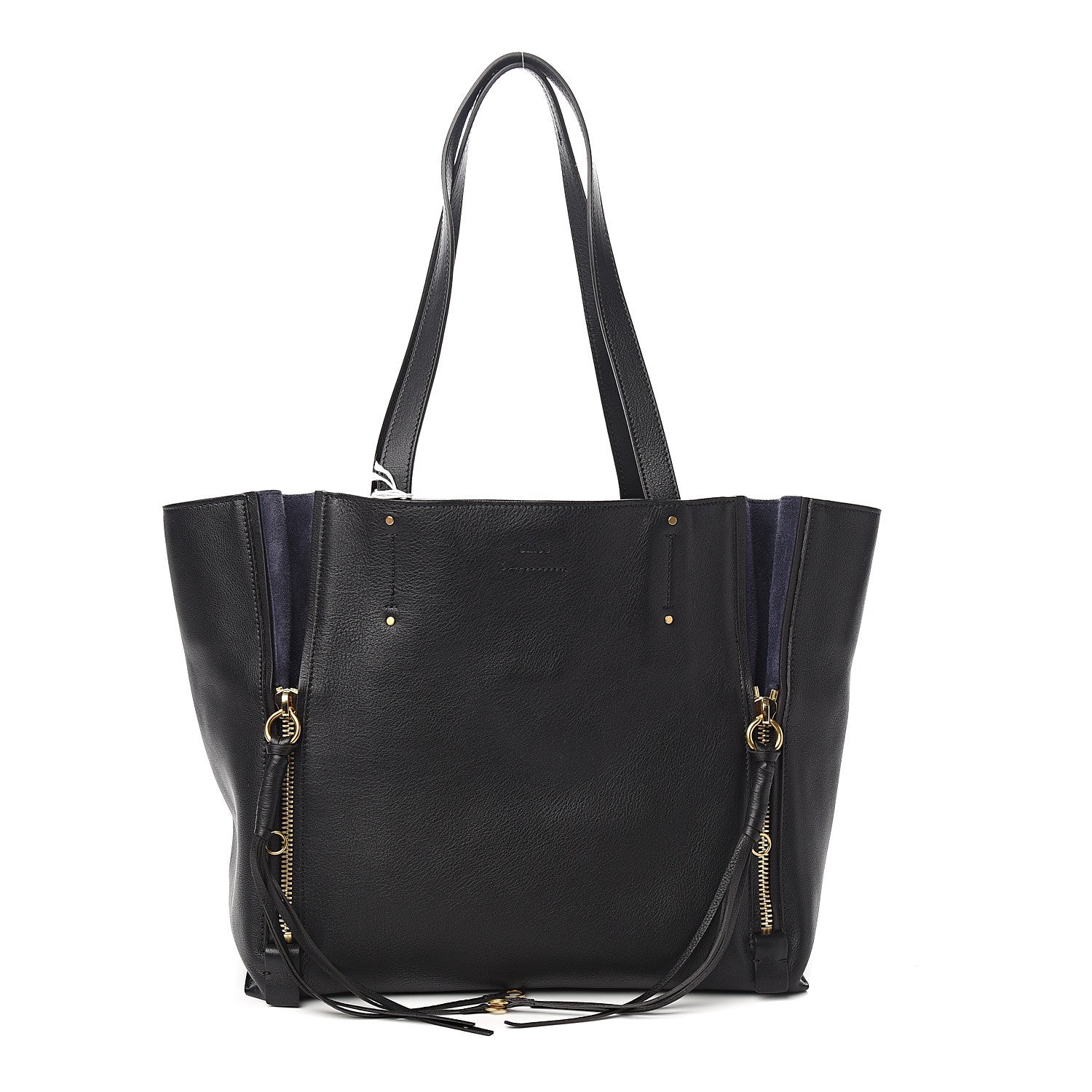 Chloe Smooth Calfskin Medium Milo Shopping Tote Black 1 of 8