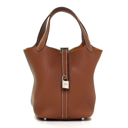 Hermes Taurillon Clemence Picotin Lock 18 PM Gold 1 of 9