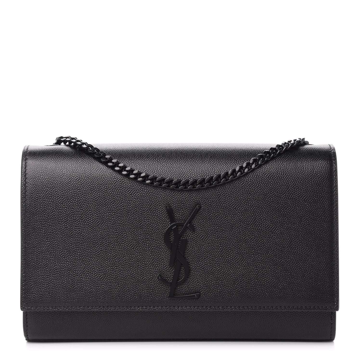 Saint Laurent Grain De Poudre Medium Classic Monogram Kate Satchel Black 1 of 10