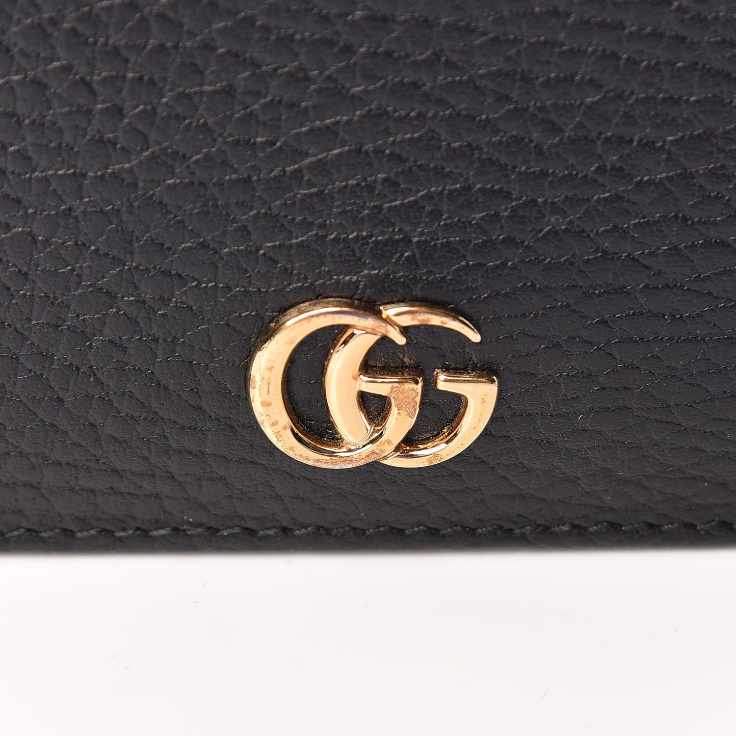 Gucci Pebbled Calfskin GG Marmont Card Case Black 8 of 9