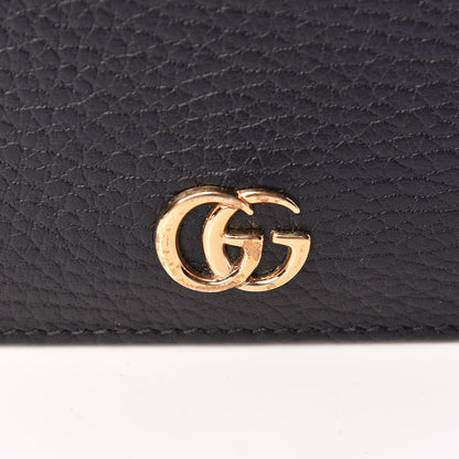 Gucci Pebbled Calfskin GG Marmont Card Case Black 8 of 9