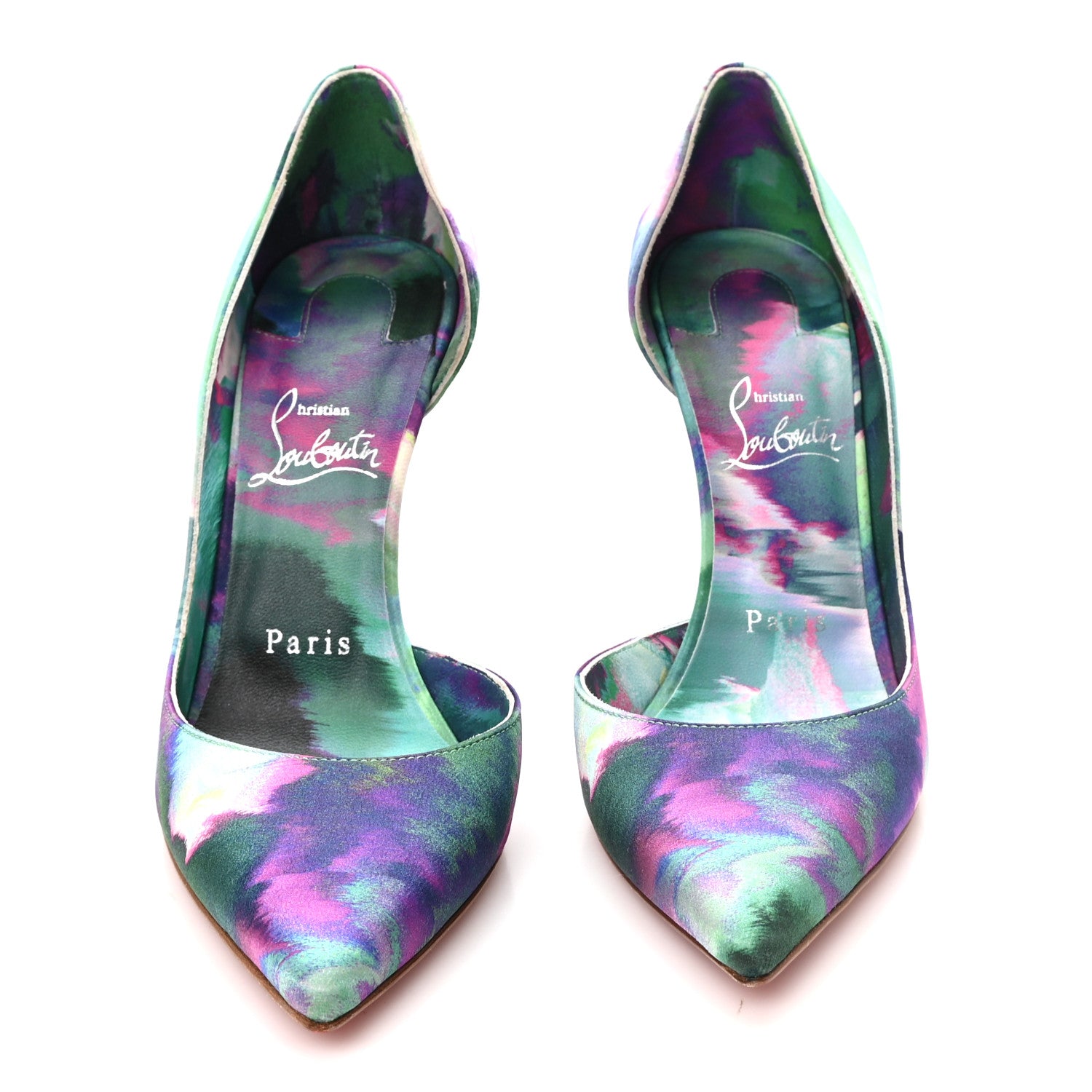Christian Louboutin Satin Melancholia Iriza 100 Pumps 37.5 Multicolor 3 of 9