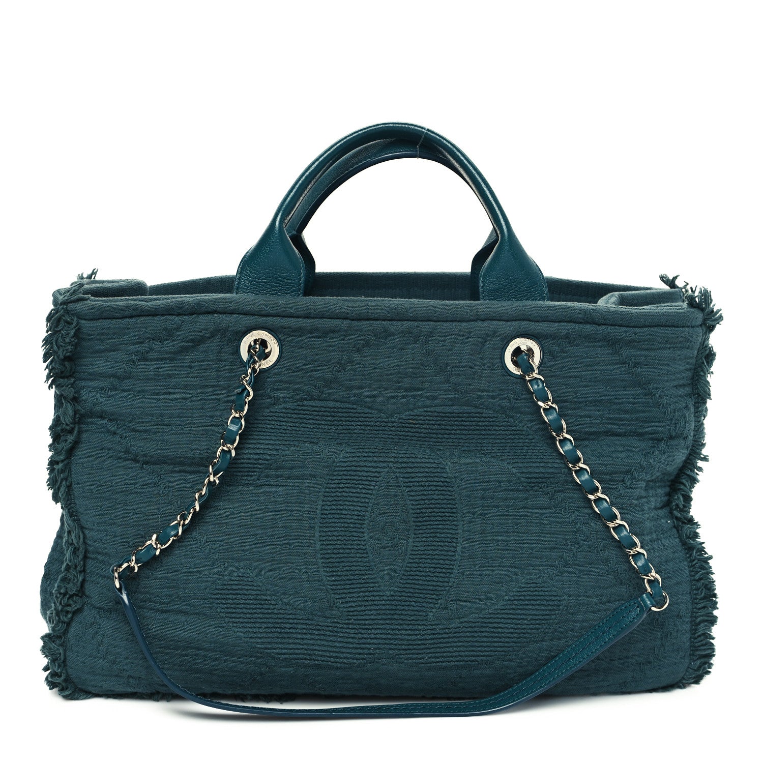 Chanel Canvas Large Double Face Shopping Tote Green 1 of 12