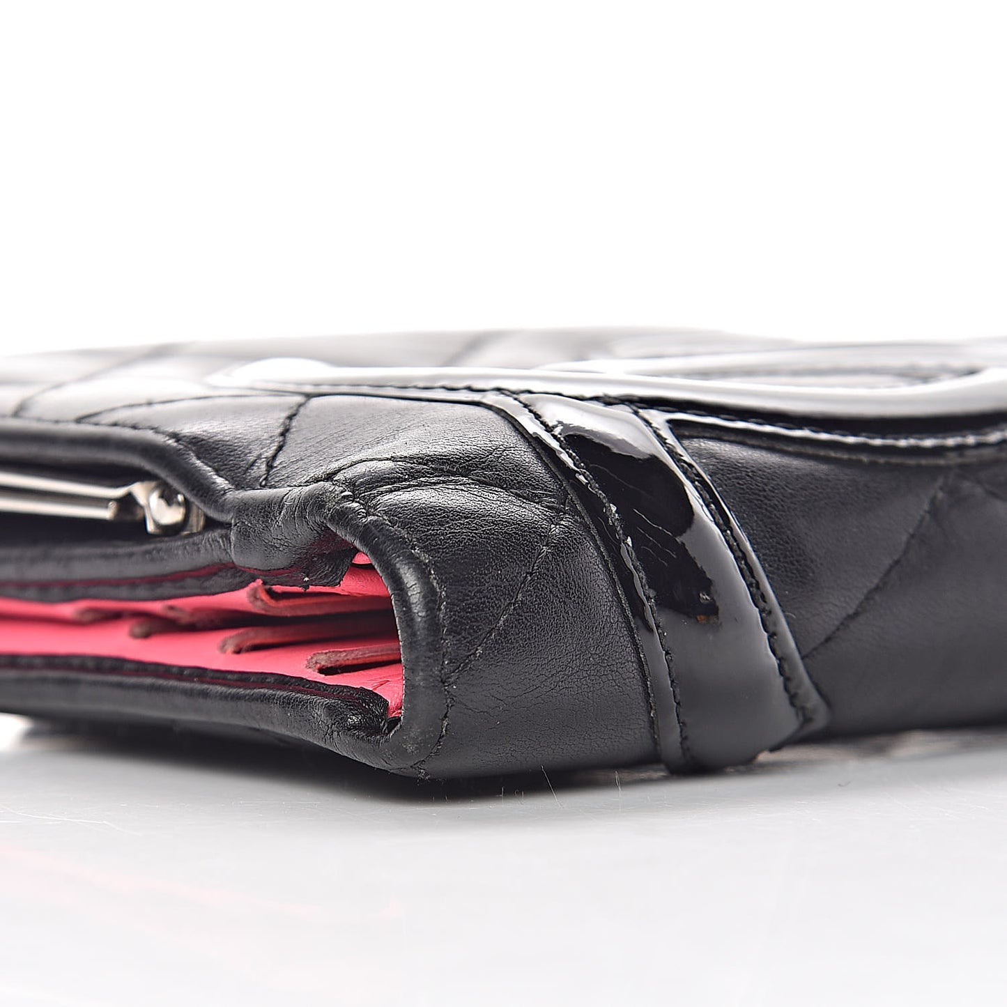 Calfskin Quilted Cambon Bi-Fold Wallet Black
