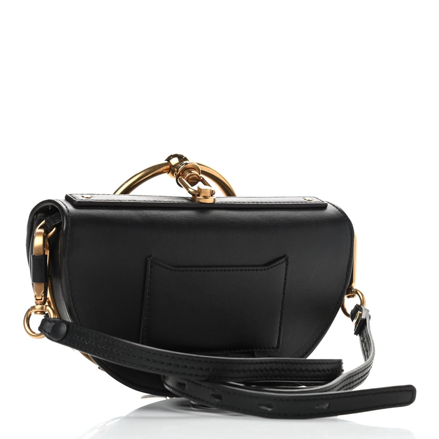 Calfskin Small Nile Bracelet Minaudiere Bag Black