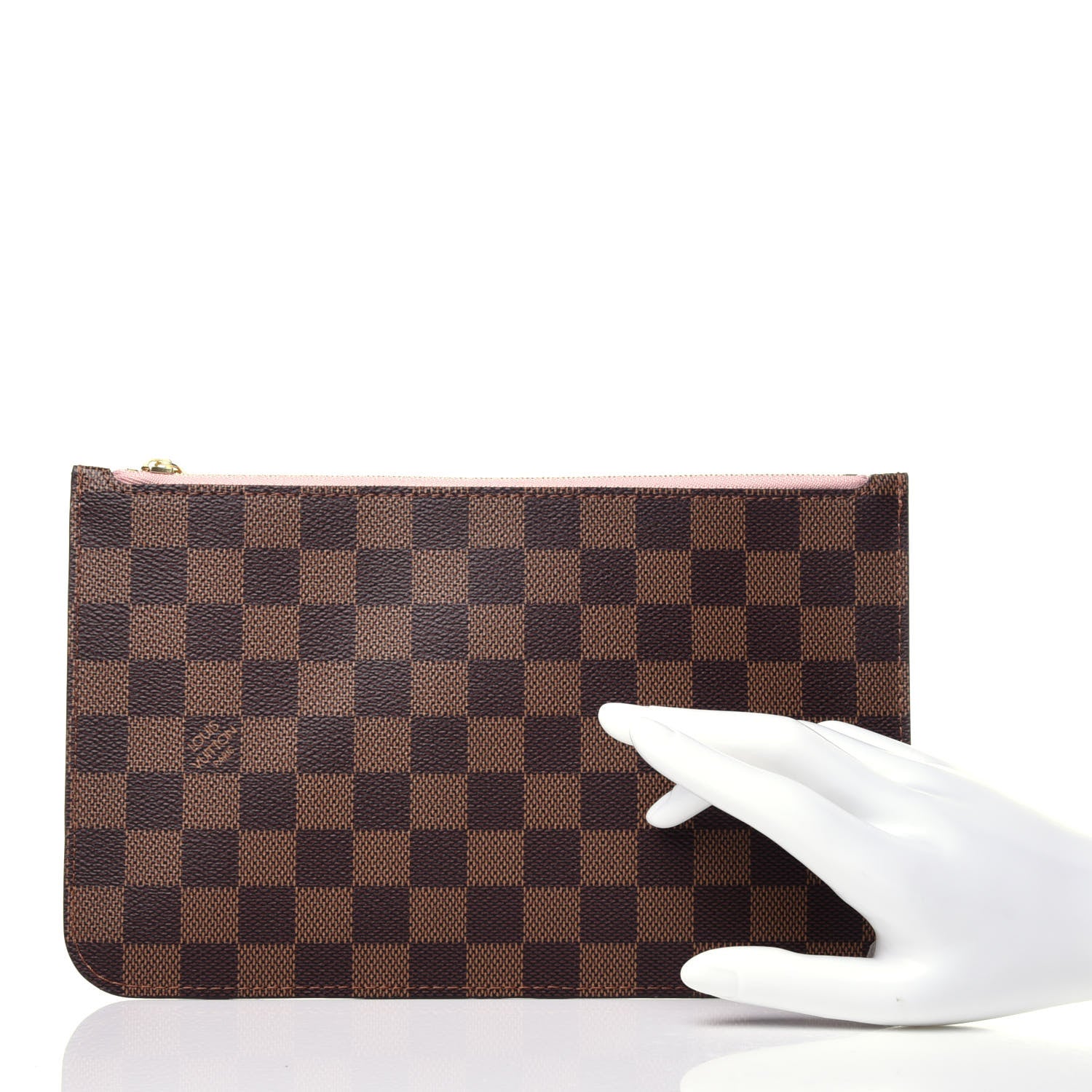 Louis Vuitton Damier Ebene Neverfull MM GM Pochette Rose Ballerine 2 of 9