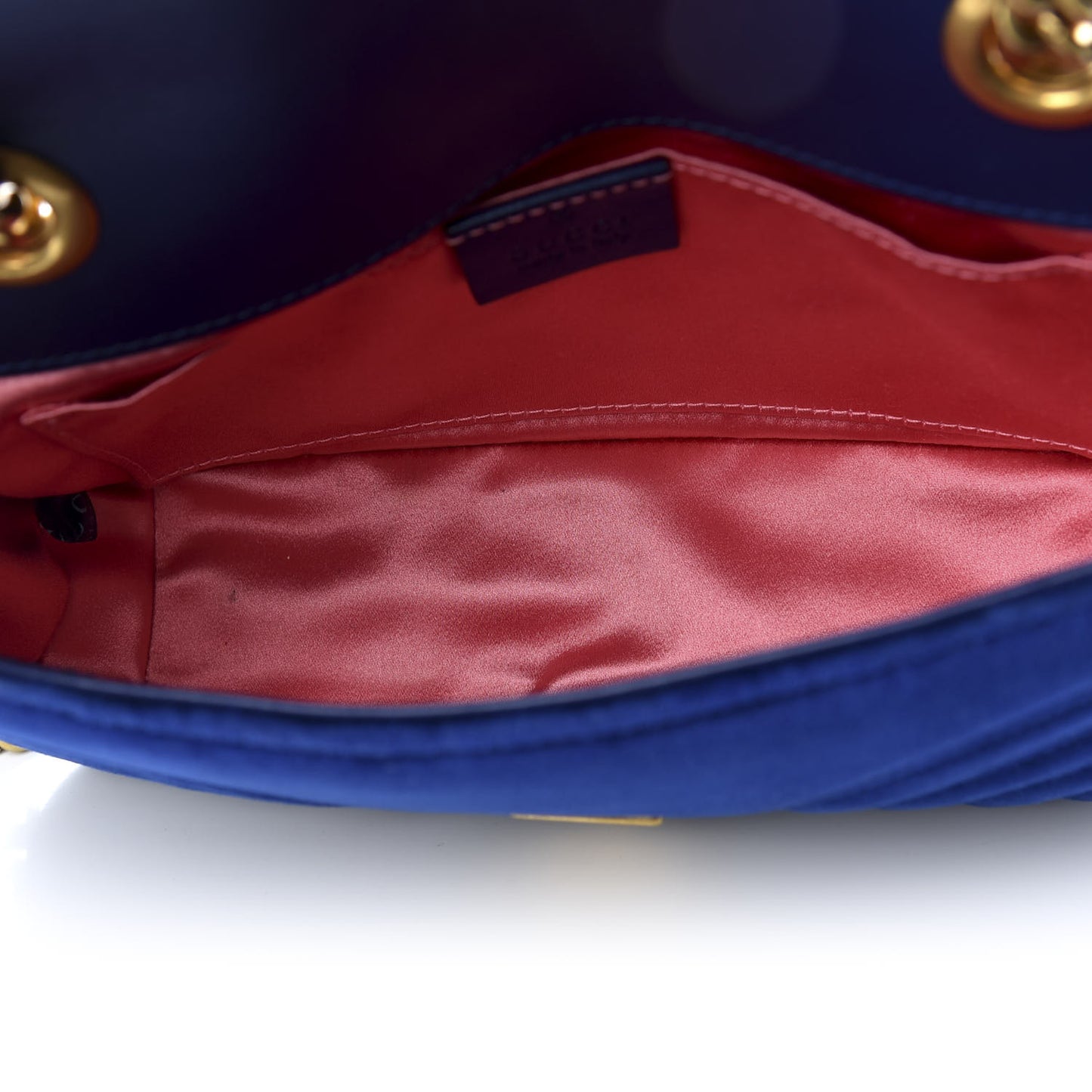 Velvet Matelasse Mini GG Marmont Shoulder Bag Cobalt Blue
