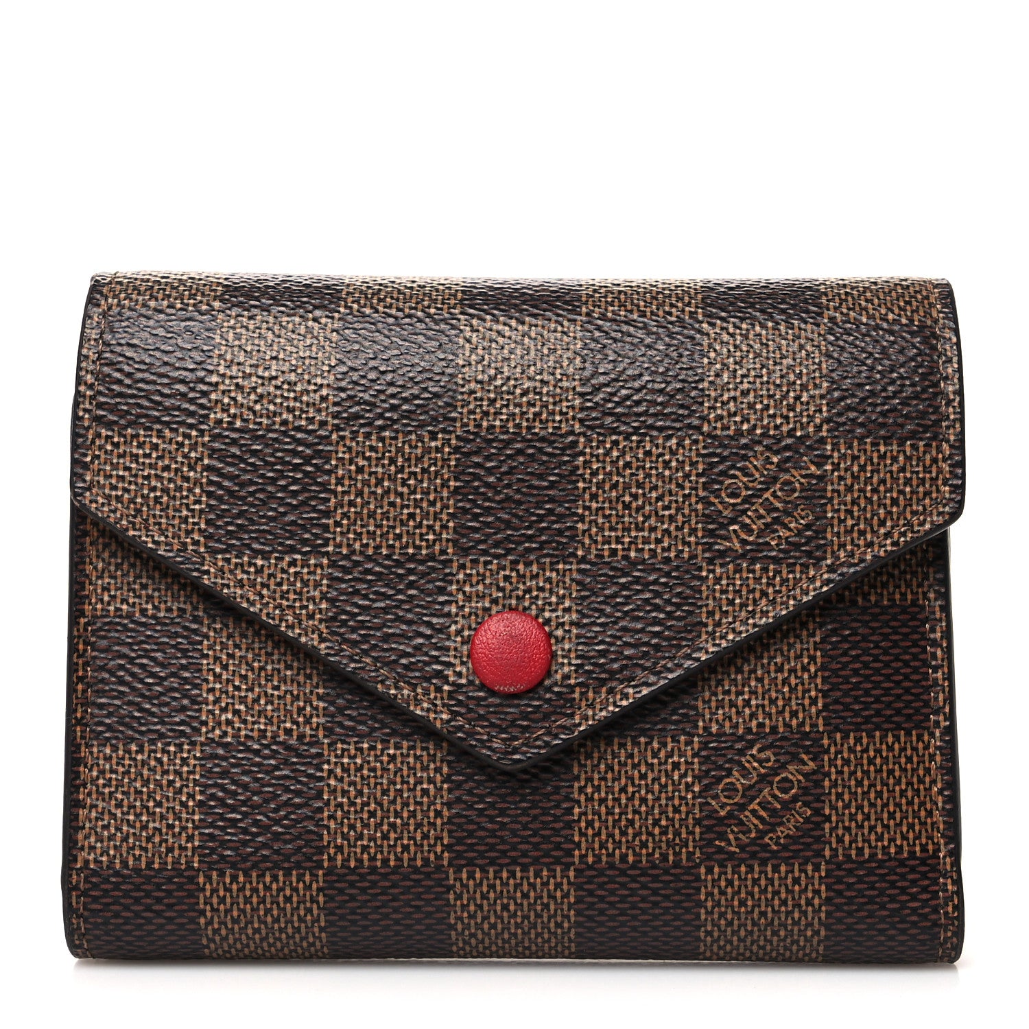 Louis Vuitton Damier Ebene Victorine Wallet Red 1 of 11