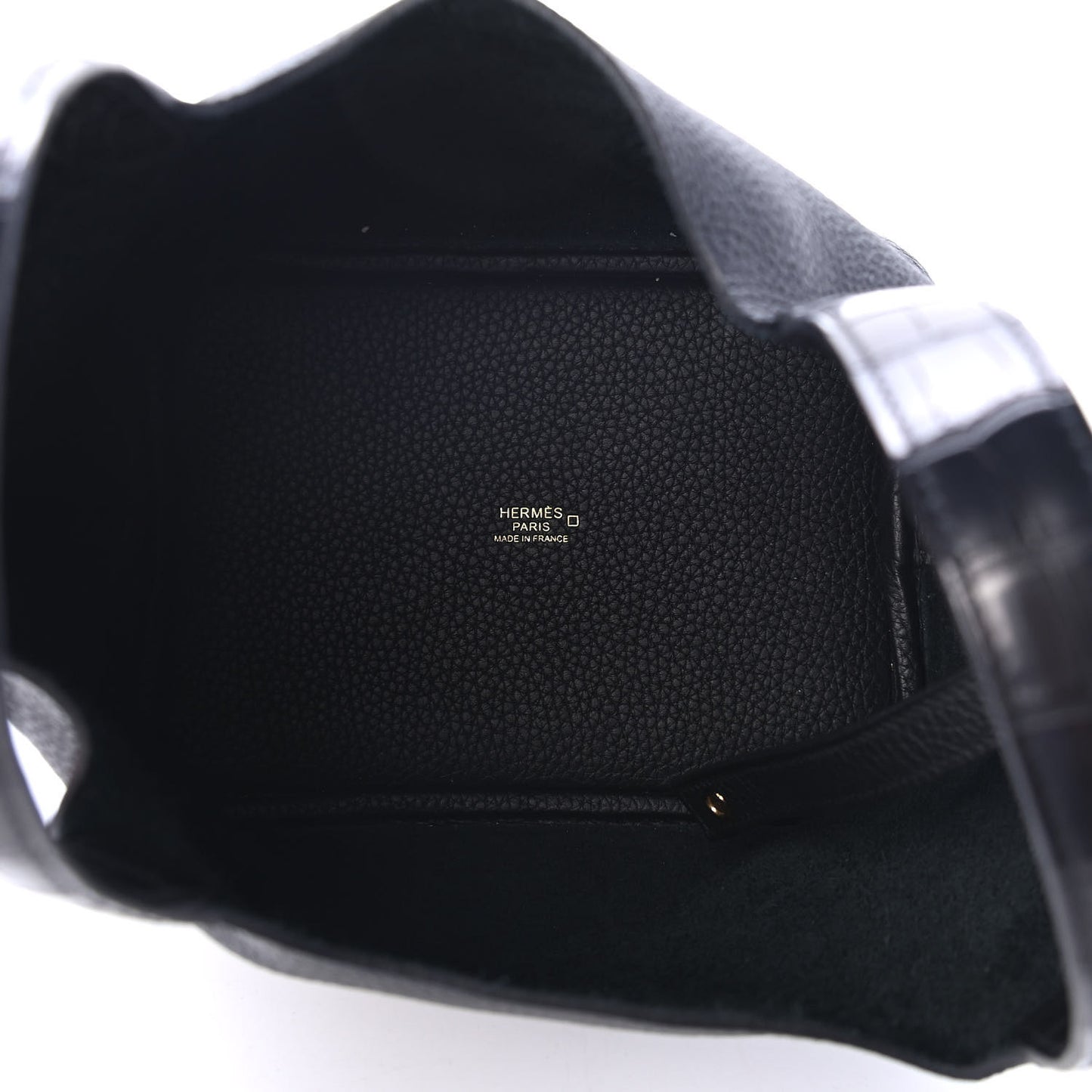 Taurillon Clemence Matte Alligator Picotin Lock Touch 18 PM Black