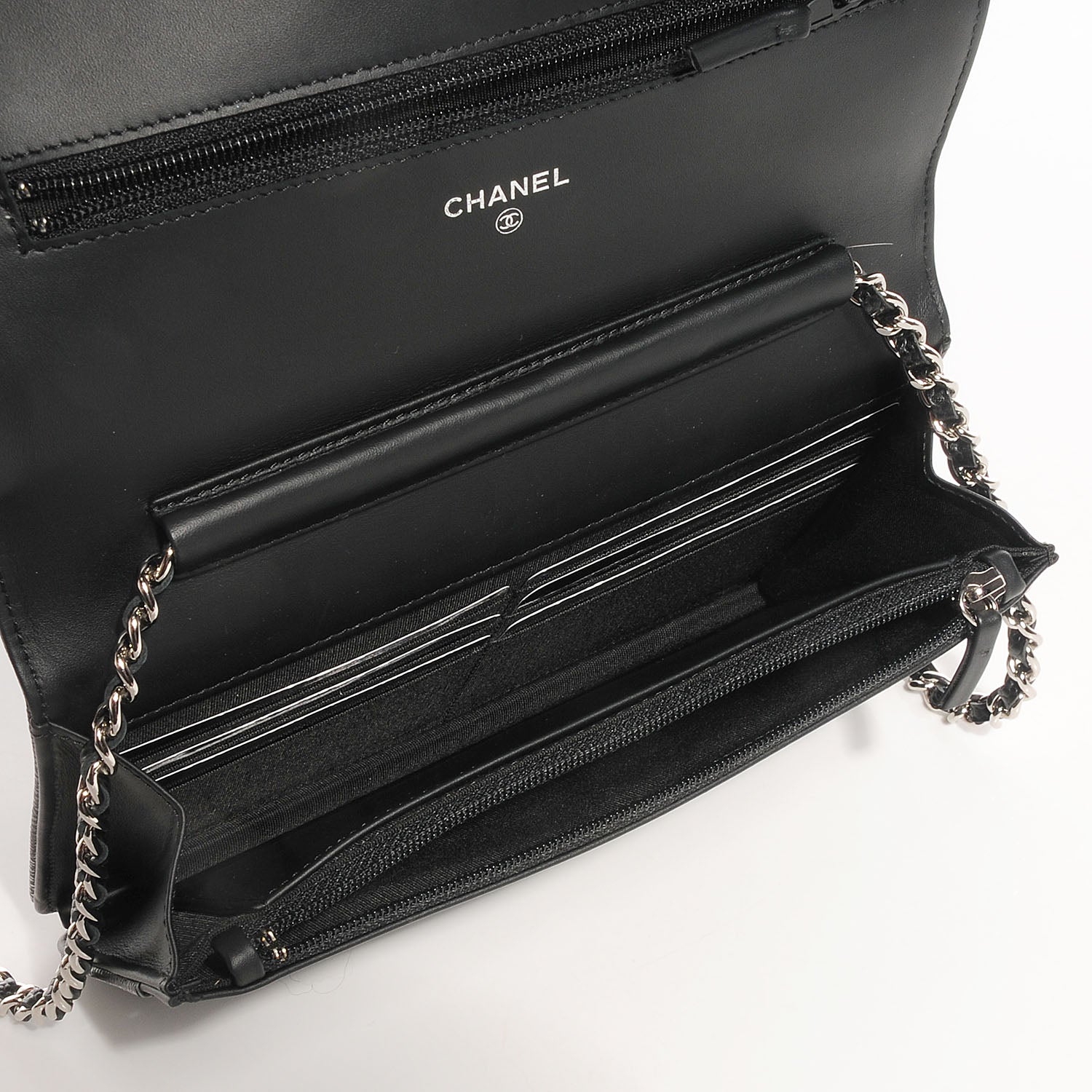 Chanel Caviar Timeless CC Wallet on Chain WOC Black 6 of 9