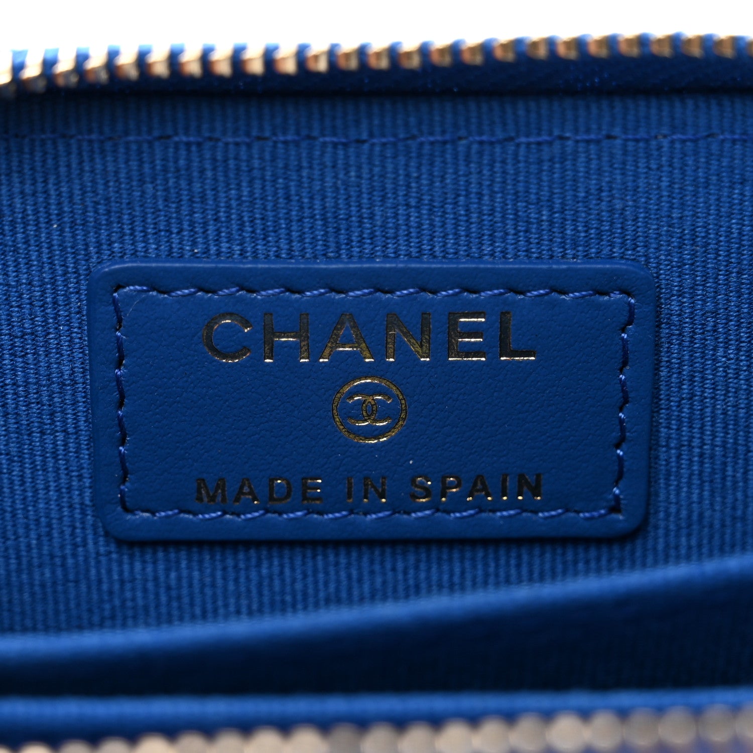 Chanel Caviar Quilted Zip Coin Purse Dark Blue 6 of 8