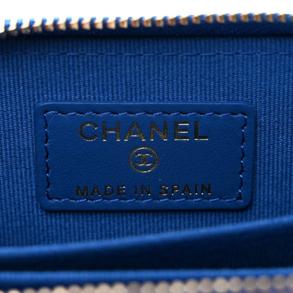 Chanel Caviar Quilted Zip Coin Purse Dark Blue 6 of 8