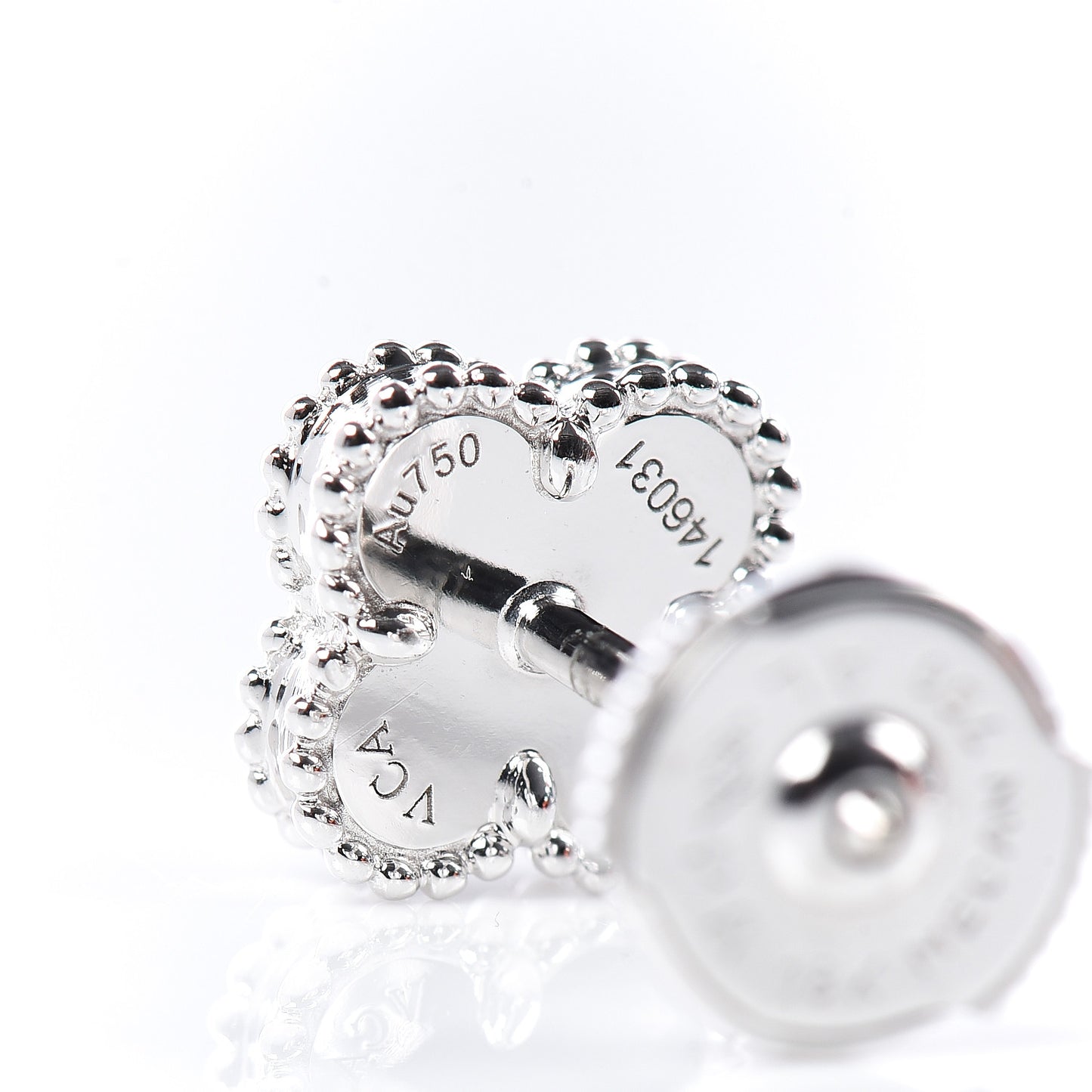 18K White Gold Mother of Pearl Sweet Alhambra Earrings