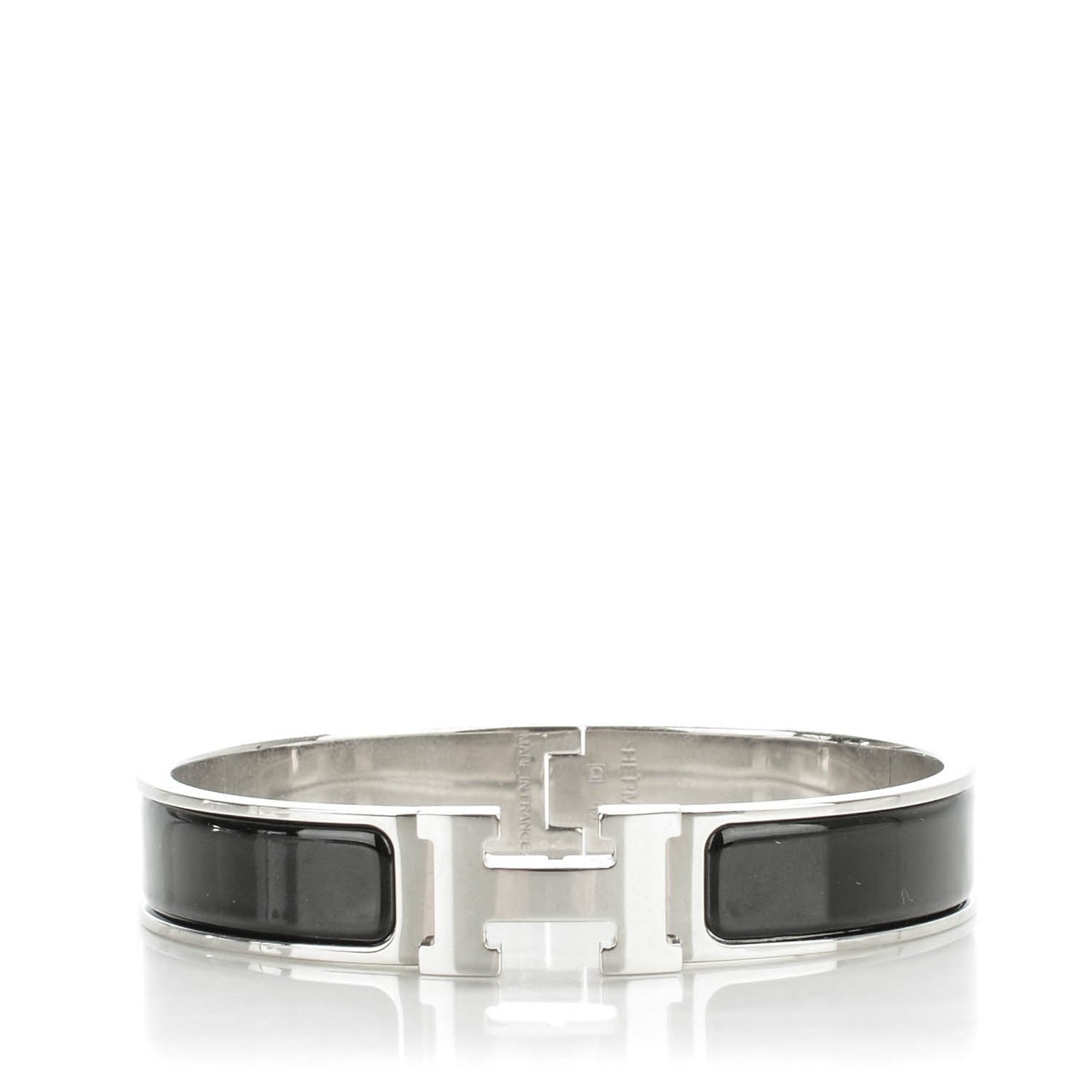 Enamel Narrow Clic Clac H Bracelet PM Black